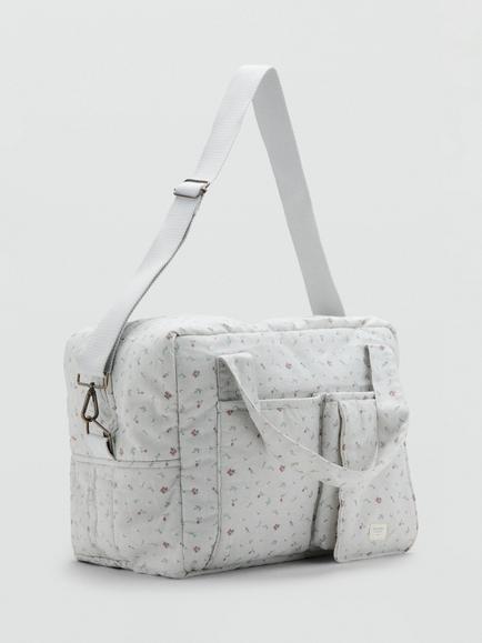 Mango Floral Maternity Bag, Grey - view 2, Grey