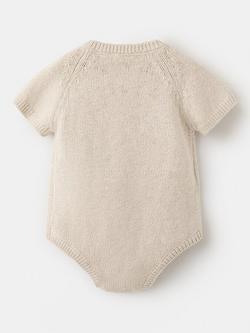 Mango Baby Knitted Short Sleeve Bodysuit, Beige - view 2, Beige