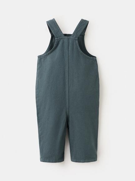 Mango Baby Square Neck Button Dungarees, Green - view 2, Green