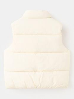 Mango Padded High Neck Gilet, Beige - view 2, Beige