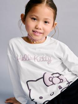 Mango Baby Long Sleeve Hello Kitty T-Shirt, Cream, Cream