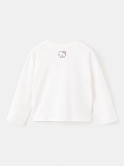 Mango Baby Long Sleeve Hello Kitty T-Shirt, Cream - view 2, Cream