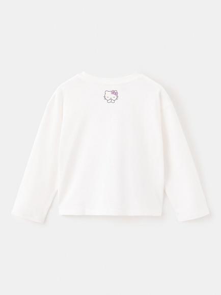 Mango Baby Long Sleeve Hello Kitty T-Shirt, Cream - view 2, Cream