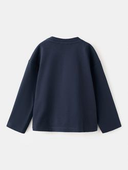 Mango Kids' Long Sleeve Top, Navy - view 2, Navy