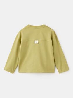 Mango Kids' Soft Cotton Sweatshirt, Lime - view 2, Lime