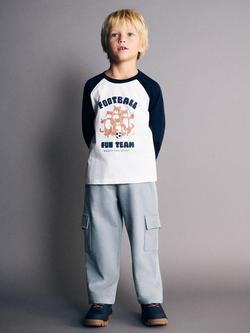 Mango Baby Drawstring Cargo Joggers, Sky Blue