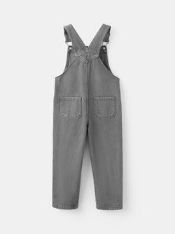 Mango Baby Denim Dungarees, Grey - view 2, Grey