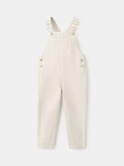 Mango Baby Denim Dungarees, Cream, Cream