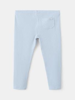 Mango Baby Cotton Blend Ribbed Leggings - view 2, Blue