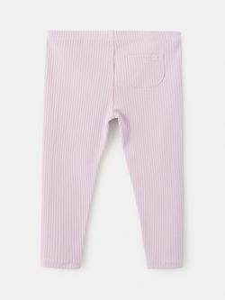Mango Baby Cotton Blend Ribbed Leggings - view 2, Lilac