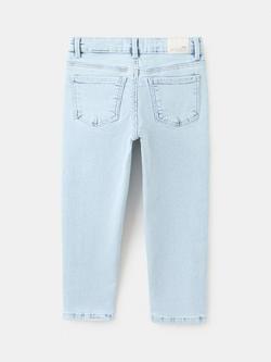 Mango Kids' Slim Denim Jeans, Light Blue - view 2, Light Blue