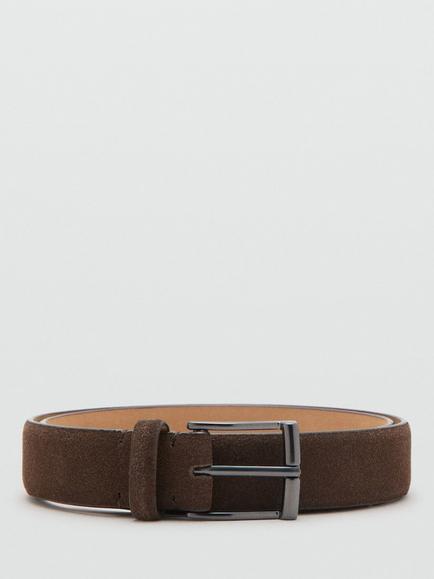 Mango Dublin Suede Belt, Brown, Brown