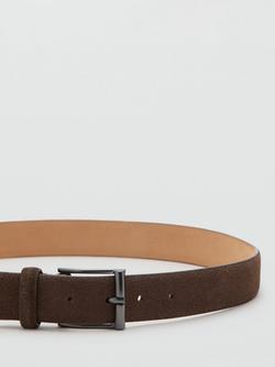 Mango Dublin Suede Belt, Brown - view 2, Brown