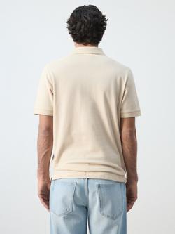 Mango Short Sleeve Cotton Polo Shirt - view 2, Sand