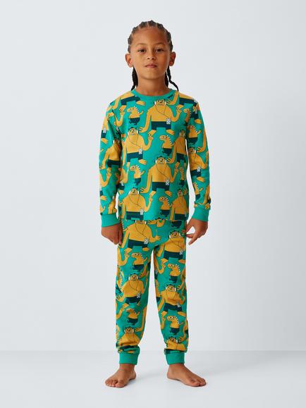 John Lewis Kids' Monster Pyjamas, Green, Green