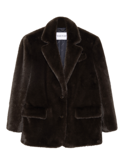 STAND STUDIO Emmie Faux Fur Blazer, Brown, Brown
