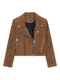 STAND STUDIO Kaia Suede Jacket, Tan, Tan