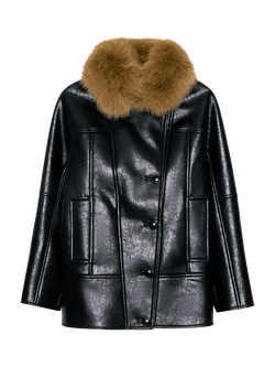 STAND STUDIO Kiti Faux Leather Coat, Black, Black