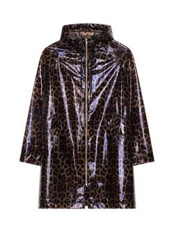 STAND STUDIO Nilla Leopard Print Rain Jacket, Brown/Multi, Brown Multi