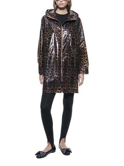 STAND STUDIO Nilla Leopard Print Rain Jacket, Brown/Multi, Brown Multi