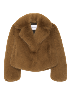 STAND STUDIO Samara Faux Fur Jacket, Sand, Sand