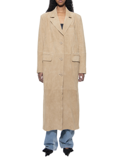 STAND STUDIO Santara Suede Overcoat, Sand