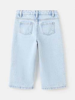Mango Kids' Wide Leg Denim Jeans, Light Blue - view 2, Light Blue