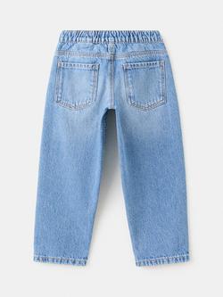 Mango Kids' Mid Rise Elasticated Denim Jeans, Blue - view 2, Blue