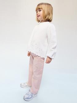 Mango Kids' Star Applique Denim Jeans, Pink, Pink