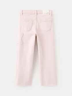 Mango Kids' Star Applique Denim Jeans, Pink - view 2, Pink
