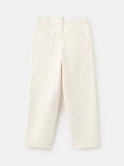 Mango Kids' Straight Mid Rise Denim Jeans, Beige - view 2, Beige