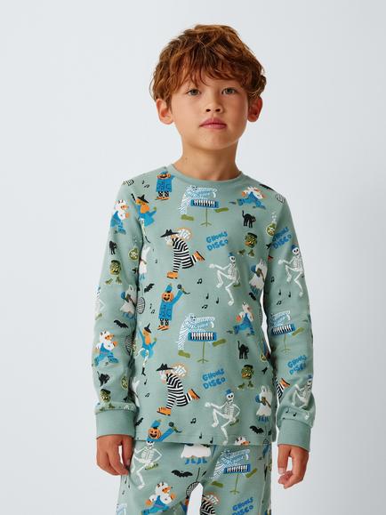 John Lewis Kids' Disco Halloween Glow in the Dark Pyjamas, Multi, Multi