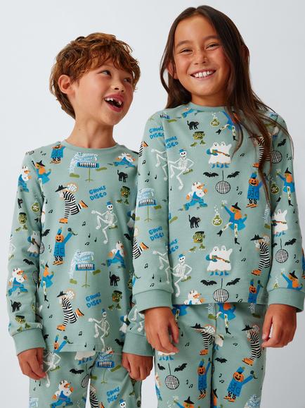 John Lewis Kids' Disco Halloween Glow in the Dark Pyjamas, Multi - view 2, Multi