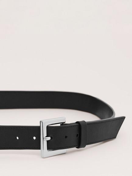 Mango Coin Purse Pure Leather Belt, Black - view 2, Black