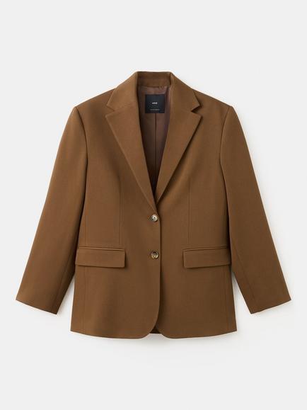 Mango Flap Pockets Single Breasted Blazer, Caramel, Caramel