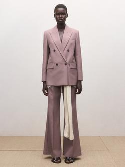 Mango Double Breasted Wool Blend Jacket, Pink, Pink