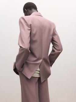 Mango Double Breasted Wool Blend Jacket, Pink - view 2, Pink