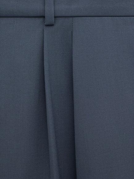 Mango High Rise Wool Blend Wide Leg Trousers, Blue - view 2, Blue