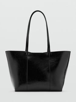 Mango Long Strap Tote Bag, Black, Black