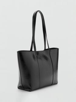 Mango Long Strap Tote Bag, Black - view 2, Black