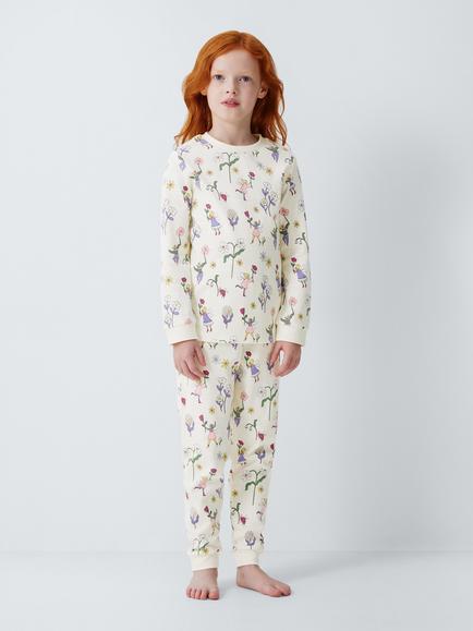 John Lewis Kids' Fairy & Stripe Pyjamas, Blue - view 2, Blue