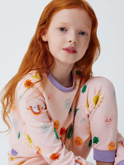 John Lewis Kids' Emotions Pyjamas, Pink - view 2, Pink