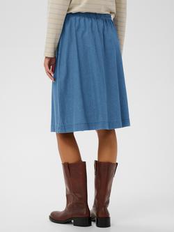 Saint Tropez Ojetta Drawstring Denim Skirt, Medium Blue - view 2, Medium Blue