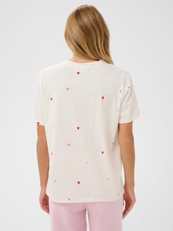 Saint Tropez Johanna Heart Print T-Shirt, Ice Pink/Multi - view 2, Ice Pink/Multi