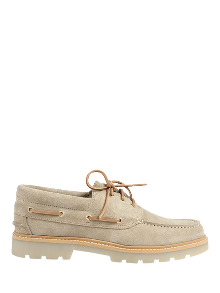 Jones Bootmaker Perivale Suede Boat Shoes, Sand Suede, Sand Suede