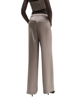 Malina Sarah Wide Leg Satin Trousers, Graphite - view 2, Graphite