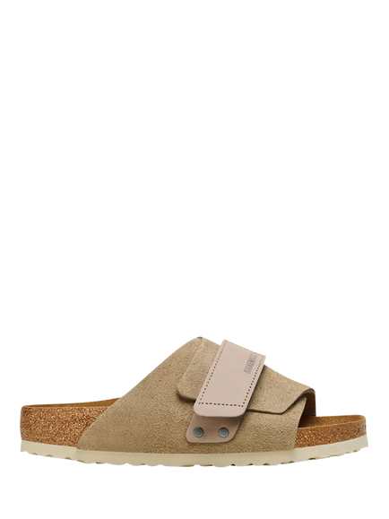 Birkenstock Kyoto Nubuck Suede Leather Mix Footbed Sandals, Taupe, Taupe