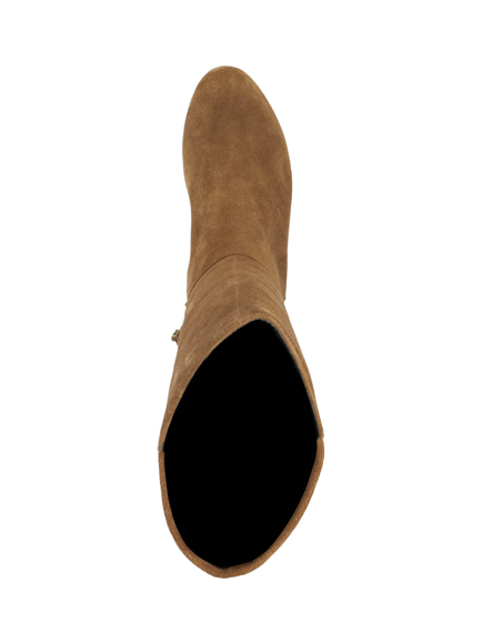 Dune London Tayla Suede Knee High Boots, Honey - view 2, Honey