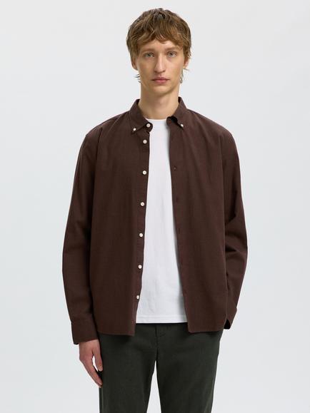 Selected Jay Button Down Cotton Shirt, Delicioso Melange