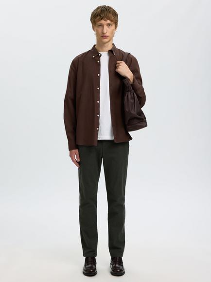 Selected Jay Button Down Cotton Shirt - view 2, Delicioso Melange